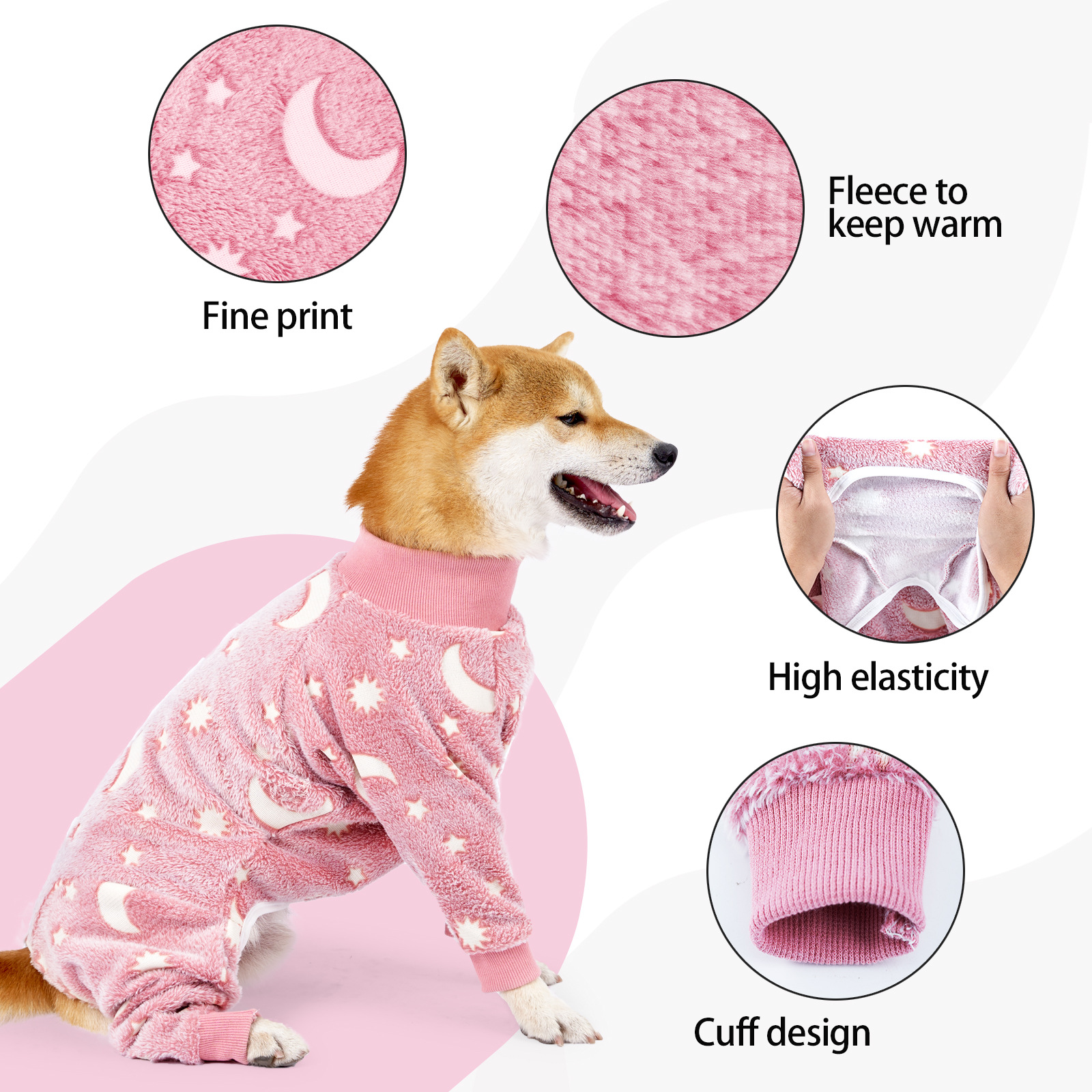 Simple Style Flannel Fabric Star Moon Unforgettable Pet Clothing display picture 2