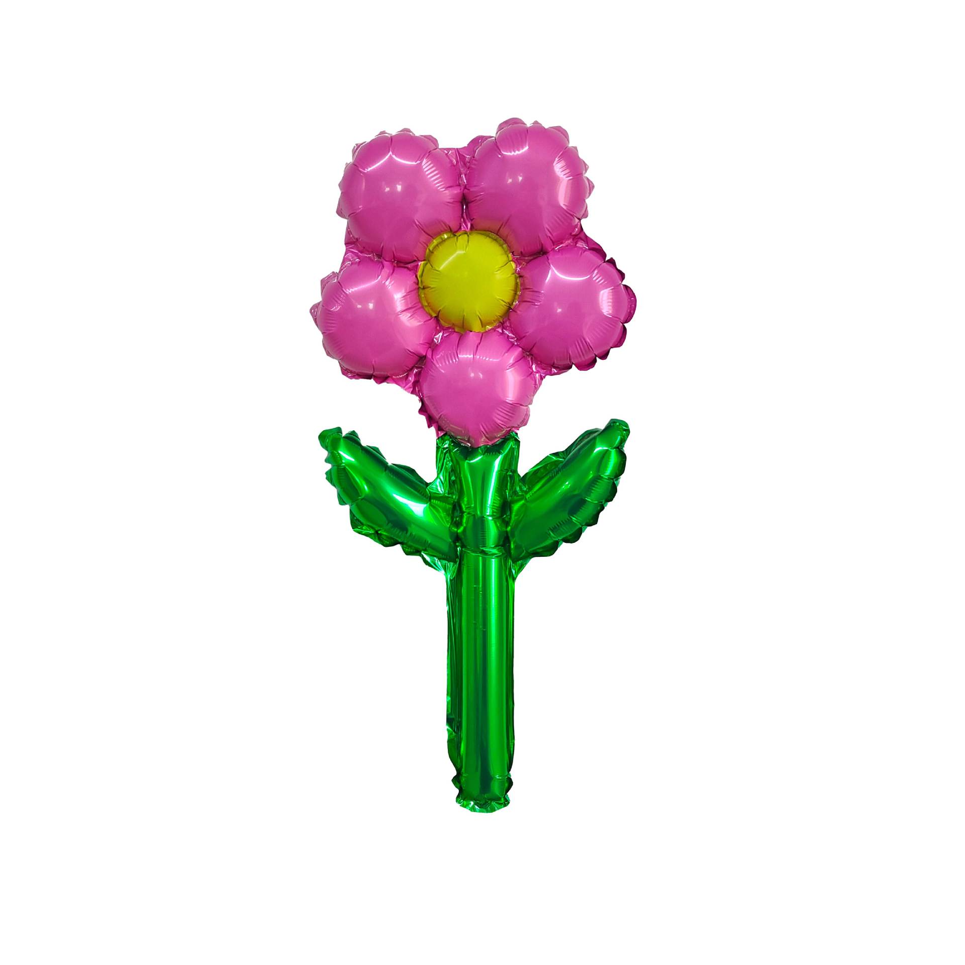 单深粉花朵气球