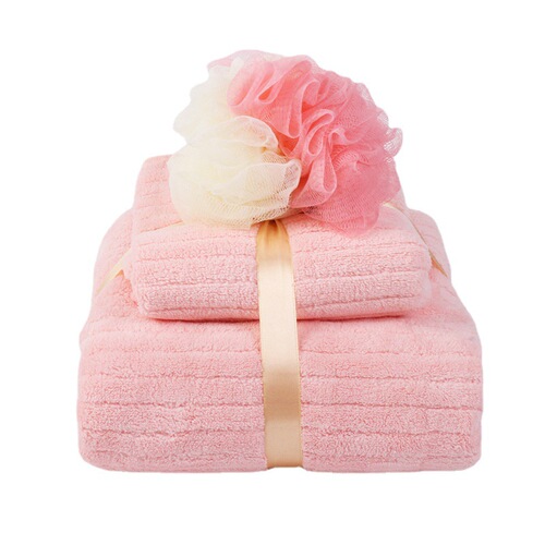 Xiangfeng Antibacterial Coral Velvet Towel Bath Towel Bath Flower Three-piece Absorbent Towel Set Household Products Gift Wholesale