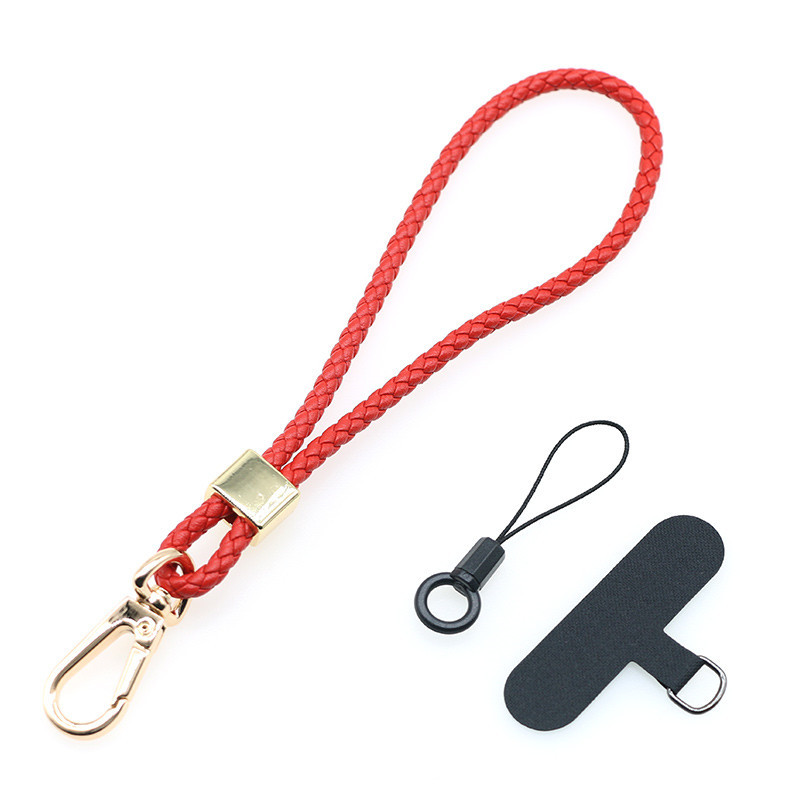 5MM de piel de oveja tejida junta de cordón de teléfono móvil de piel de vaca clip de teléfono móvil correa de la Cámara cuerda anti-perdido crossbody cuello cuerda