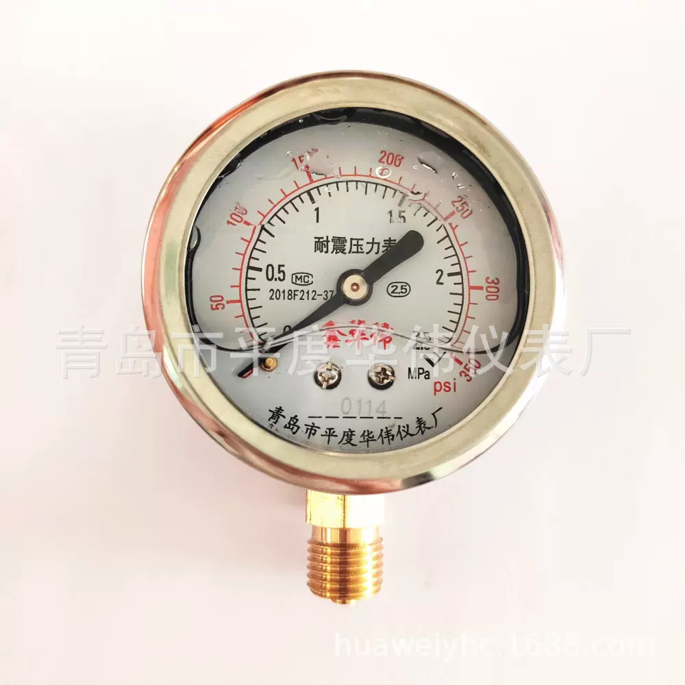 耐震压力表YN60-2.5MPa 水锤用压力表水锤消除器厂家批发量大从优