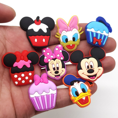 8-Piece Set Cute Mickey Hole Shoes Shoe Flowers Soft Personalized Versatile Garden Shoes Accessories