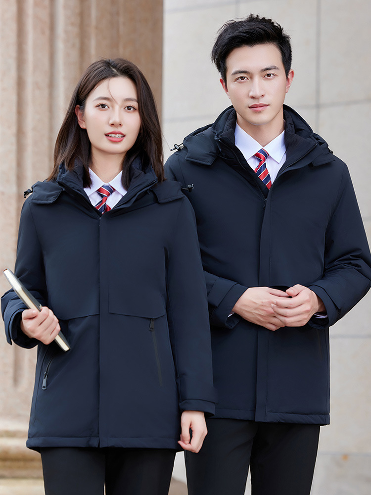 (2개) 남성과 여성의 탈착식 3 대 1 따뜻한 야외 재킷 호텔 부동산 4 상점 작업복