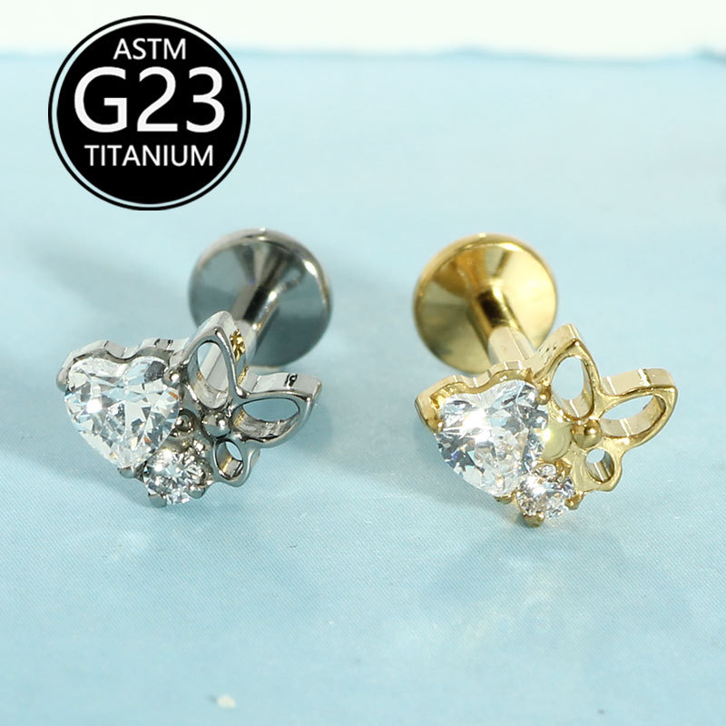 Labret piercing jewelry detail image
