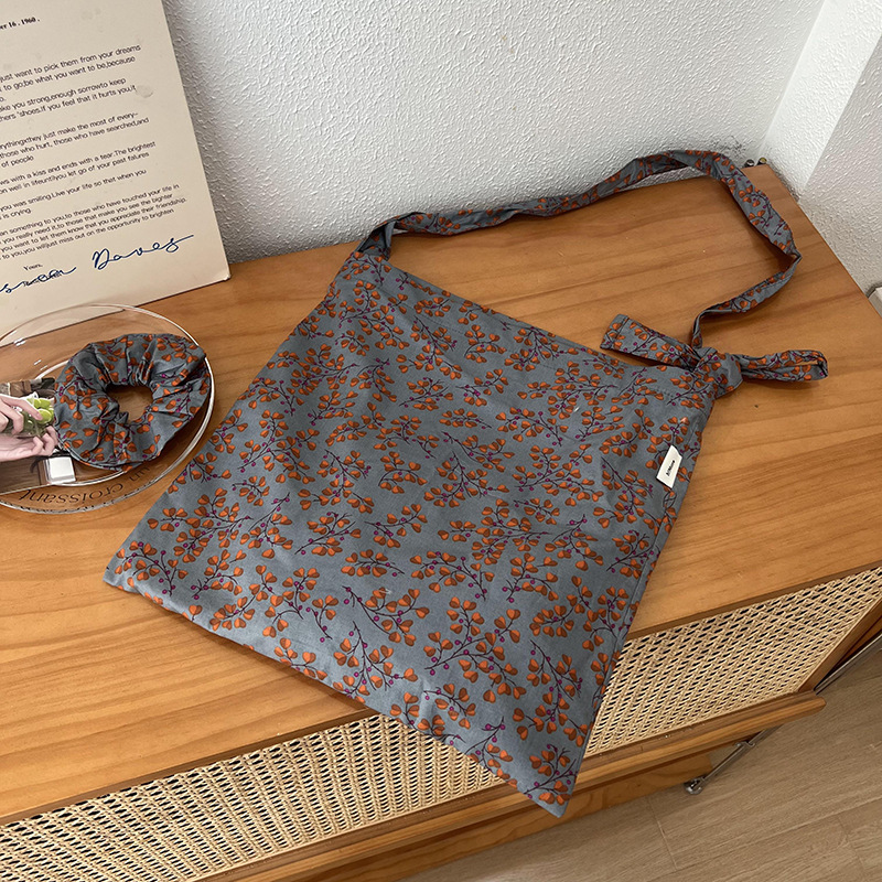 Bolsa de lona pequeña fresca y dulce impresión bolso de hombro bolso de estilo de gran capacidad bolso de hombro floral
