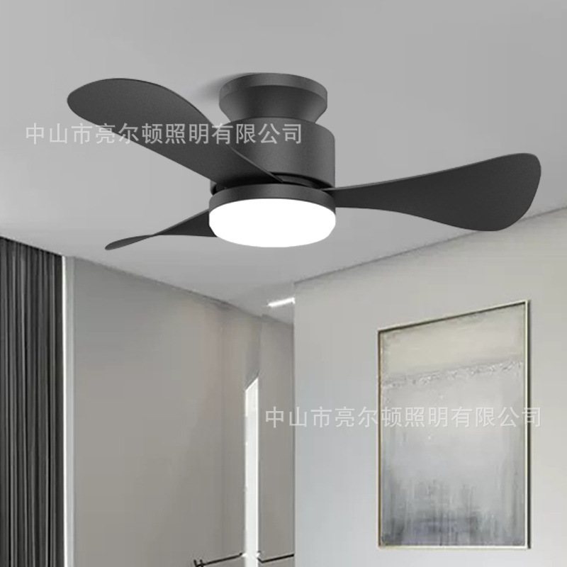 Cross-Border Low-Level High Ceiling Fan Lamp Ceiling Integrated Lamp with Fan Bedroom Balcony Simple Restaurant Ceiling Fan Lamp