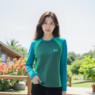 Outdoor Quick-Drying Clothing Women's Long-Sleeved Spring and Summer Breathable Color Matching Fitness Cycling Clothing Thin Sports T-Shirt Hiking and Mountaineering Clothing