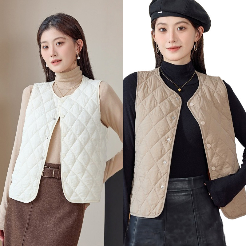 Wool-Filled Inner Layer down Cotton Vest 2025 Winter New Lightweight Warm Quilted Vest for Men and Women