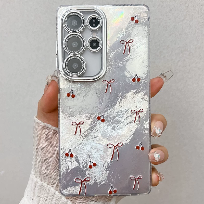 Samsung, совместимый с Galaxy s25, чехол для телефона, защитный чехол с бантом, защита от падения