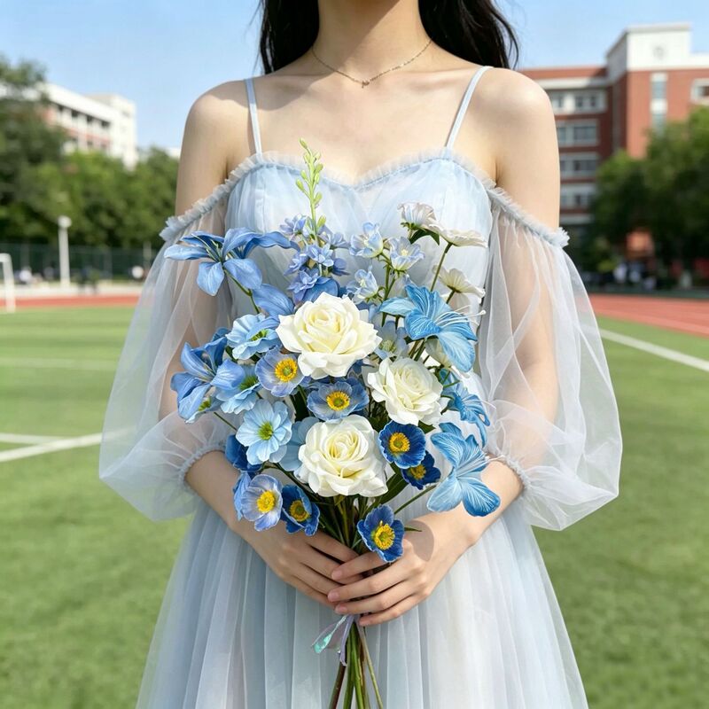 Hand-Held Flower Bouquet 2026 Florist-Designed Graduation Bouquet Artificial Flowers High-End Graduation Photography Props Fake Flowers