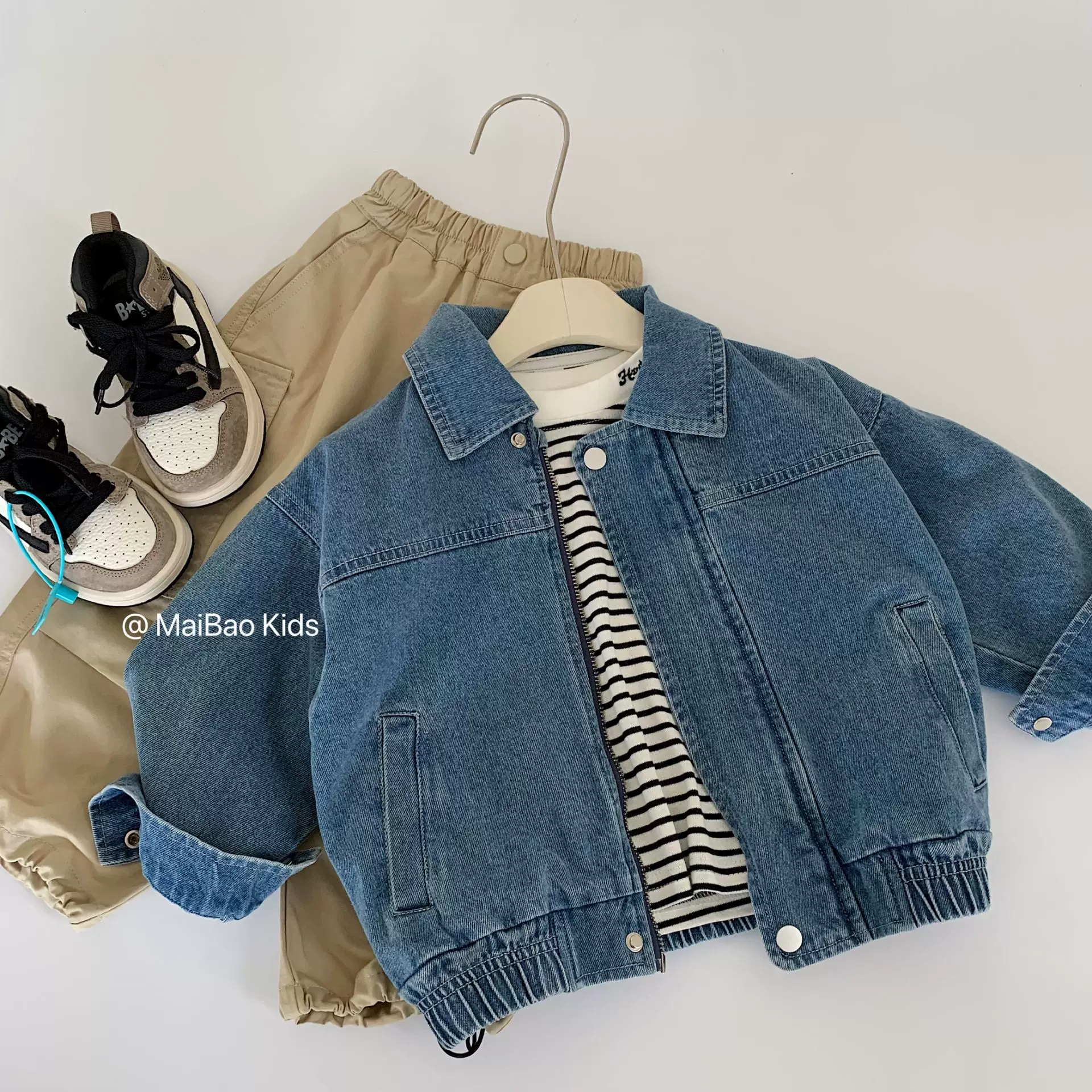 麦宝牛仔外套2025春秋新款韩版男女童帅气牛仔衣湖州织里童装潮