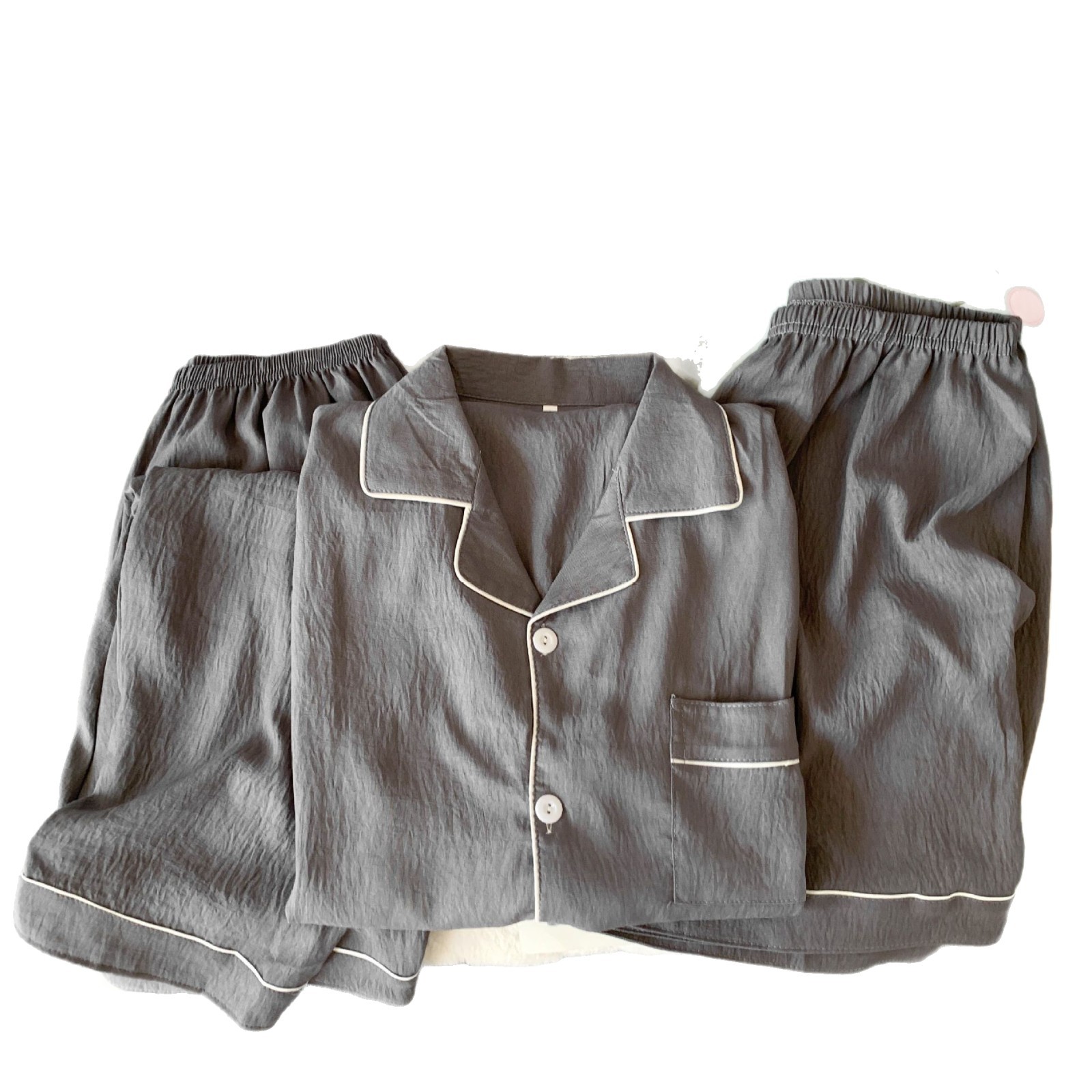 Pijamas de hombre de tres piezas de hilo de algodón de nube de verano casual suelto de gran tamaño delgado ropa de hogar de verano