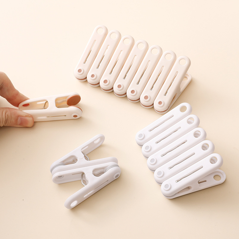 12-Pack Plastic Clothes Clips for Drying Clothes and Socks, Non-Marking Clothes Clips