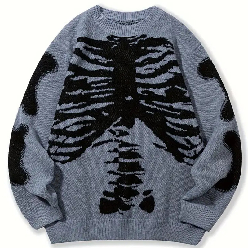 Other Crewneck Sweater Skeleton Graphic Grey