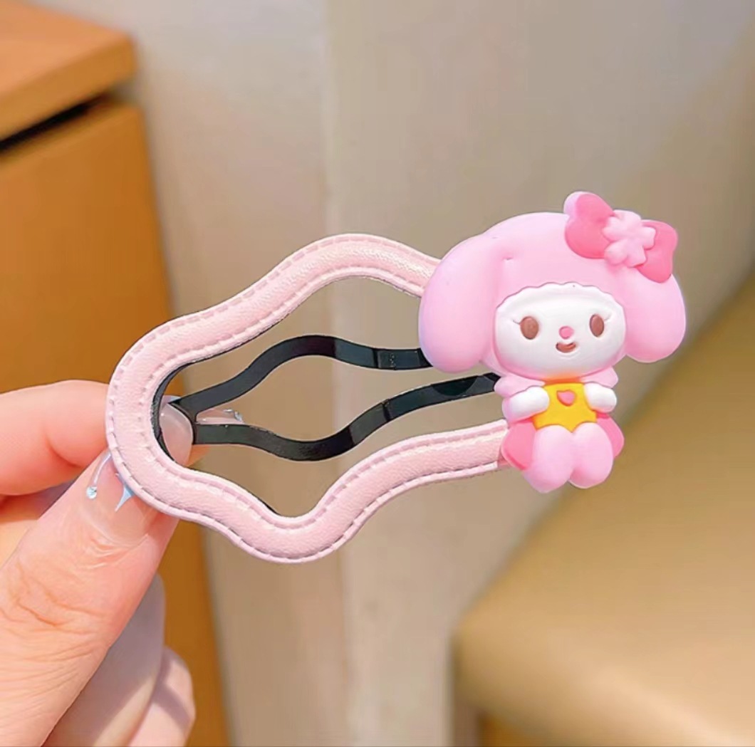 Niños Kuromi nubes clip de cabello niñas frises laterales tarjetas de cabello rotas niñas tocado de cabeza pequeña cabeza detrás del clip de acabado