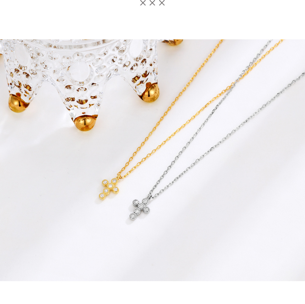 4g Weight 925 Sterling Silver Pendant Material Pendant Necklace Classification 925 sterling silver Chain Material Daily Occasion 925 Sterling Silver Material Cross Pattern Women's Gender Diamond Design Elegant, Simple Style Style 925 Sterling Silver Cross 925 Sterling Silver Pendant Necklace 6