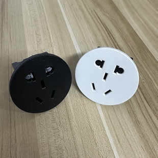 White Card Slot Type 10A Two or Three Plugs with Protective Door 5-Hole National Standard Five-Hole Desktop Round Ac Power Socket Module