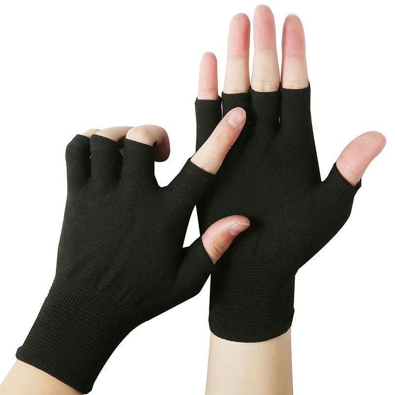 Fabricantes al por mayor guantes de cuentas antideslizantes desgaste de pegamento de diez agujas espesadas de algodón de lana de plástico de trabajo seco guantes de protección laboral image 28