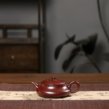 潮州手拉壶原矿紫泥黑金刚扁明炉壶三杯冲工夫茶紫砂手工茶壶