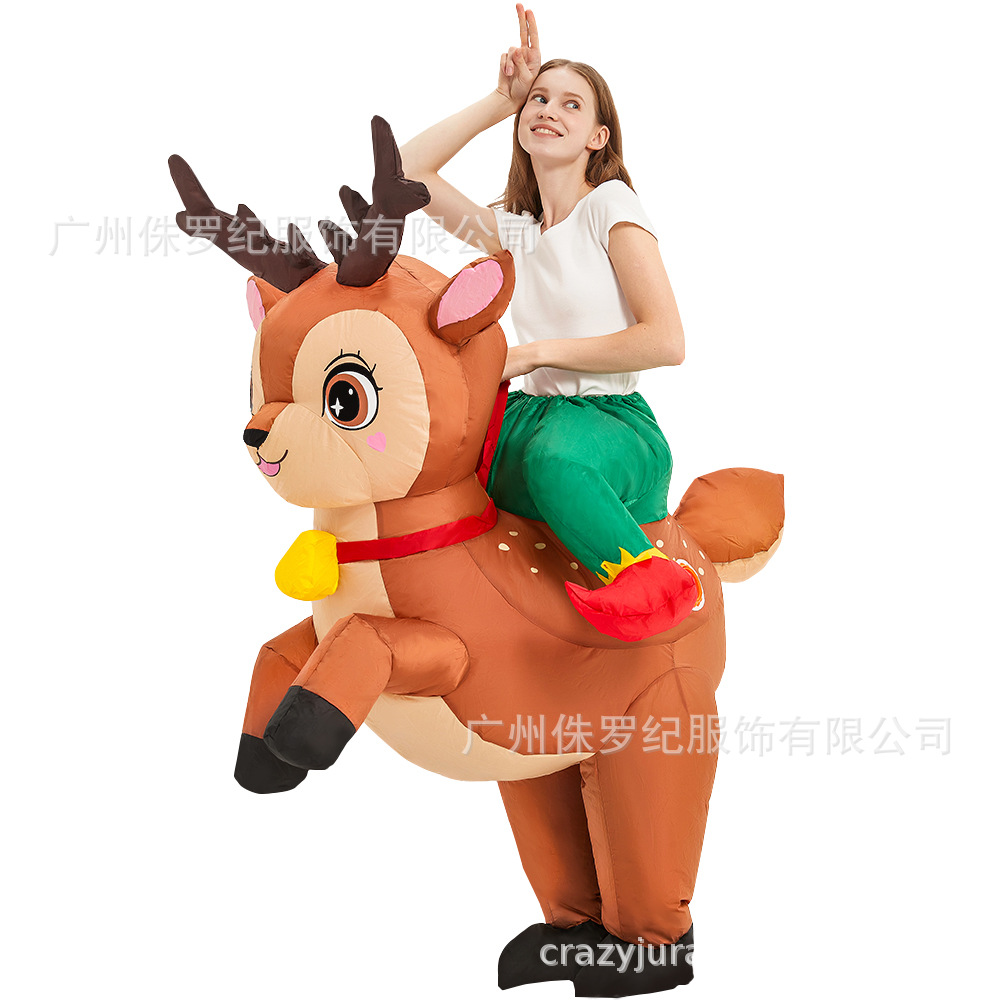 Amazon venta caliente traje inflable árbol de navidad santa claus muñeco de nieve vestido de marioneta vestido de fiesta accesorios