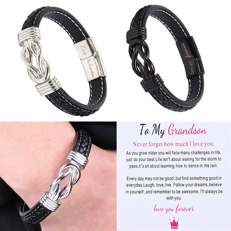 Cross-border explosive jewelry European and American bracelet men's bracelet leather bracelet stainless steel punk bracelet can be formulated Cross-border explosive jewelry European and American bracelet men's bracelet leather bracelet stainless steel punk bracelet can be formulated