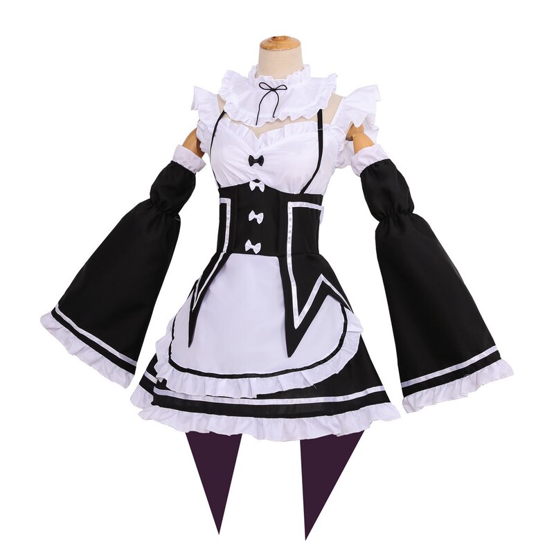 Anime Re:Zero - Starting Life in Another World Ram Rem Ram cosplay plus-size maid outfit