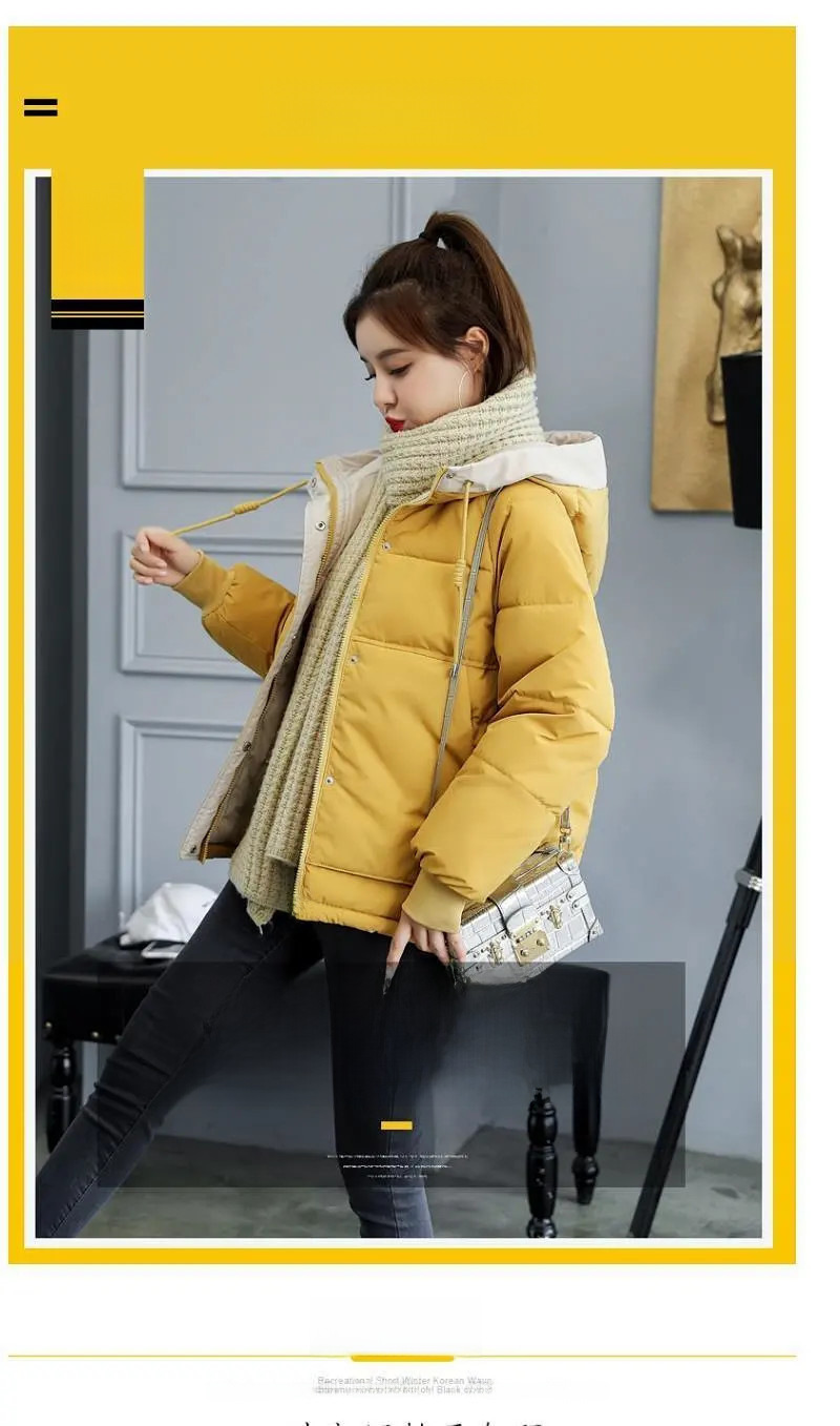 Women's Winter Puffer Coat Loose Fit Short Lightweight Cotton Jacket_voghion.com