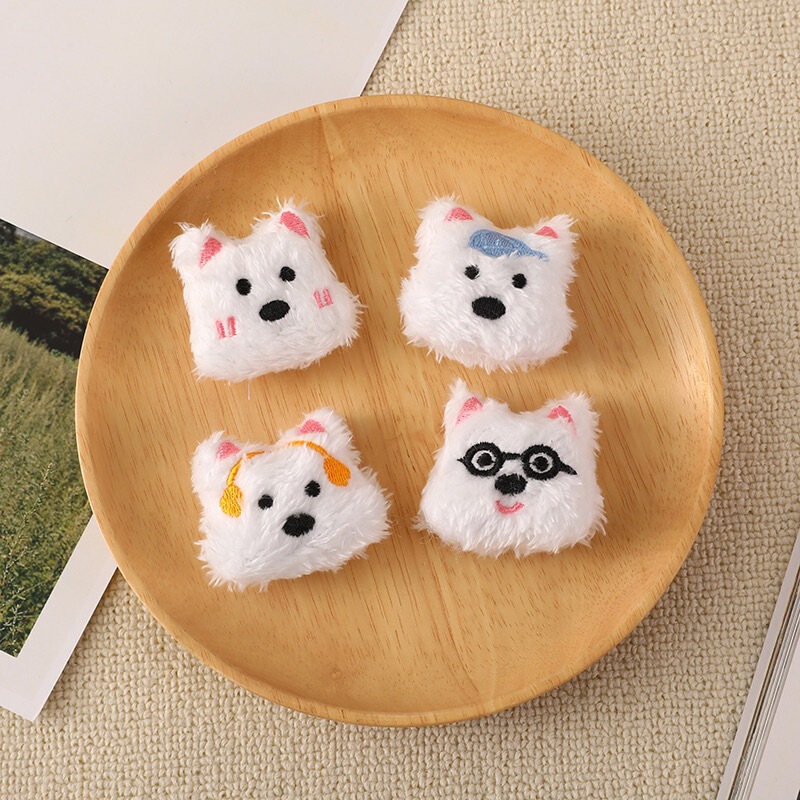Cartoon West Highland Dog Plush Toy Accessories, Cute Internet Celebrity Puppy Doll, Brooch, Phone Case, Hair Accessories Cartoon West Highland Dog Plush Toy Accessories, Cute Internet Celebrity Puppy Doll, Brooch, Phone Case, Hair Accessories