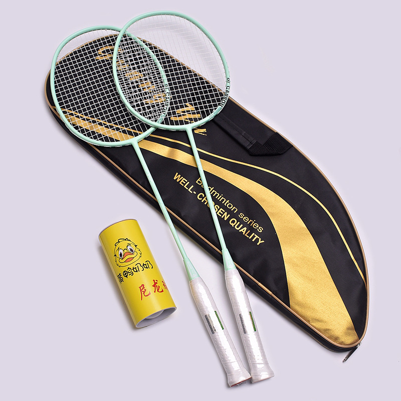 Leichtes Badminton-Schlägerset für Erwachsene (2 Schläger) der Altersklasse U4 für Freizeit und Training, Großhandel, komplett aus Carbon_voghion.com