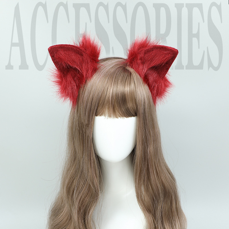 かわいい擬似獣耳漫展パーティーのファッションアクセサリーの女性の日本の髪飾りの猫の耳のカチューシャ|undefined