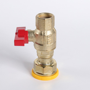 4 points 6 points 1 inch internal and external thread brass DN15 butterfly handle copper ball valve internal and external thread butterfly handle valve copper rod height