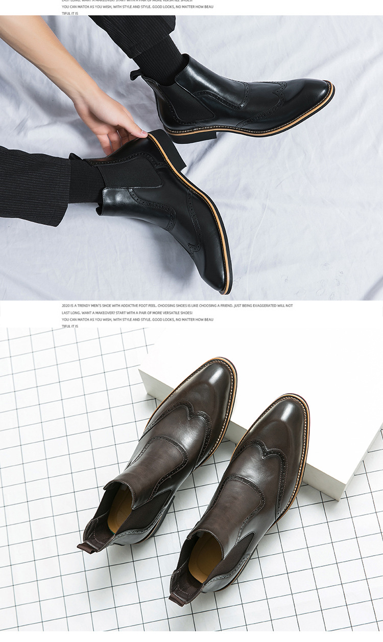 Big size new fashion men's autumn and winter leather boots trend in casual shoes_voghion.com