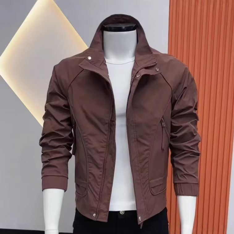 High-End Light Luxury Men's Jacket Autumn and Winter New Outerwear with a Unique Design, Trendy, Stylish, Slim-Fit, and Fashionable