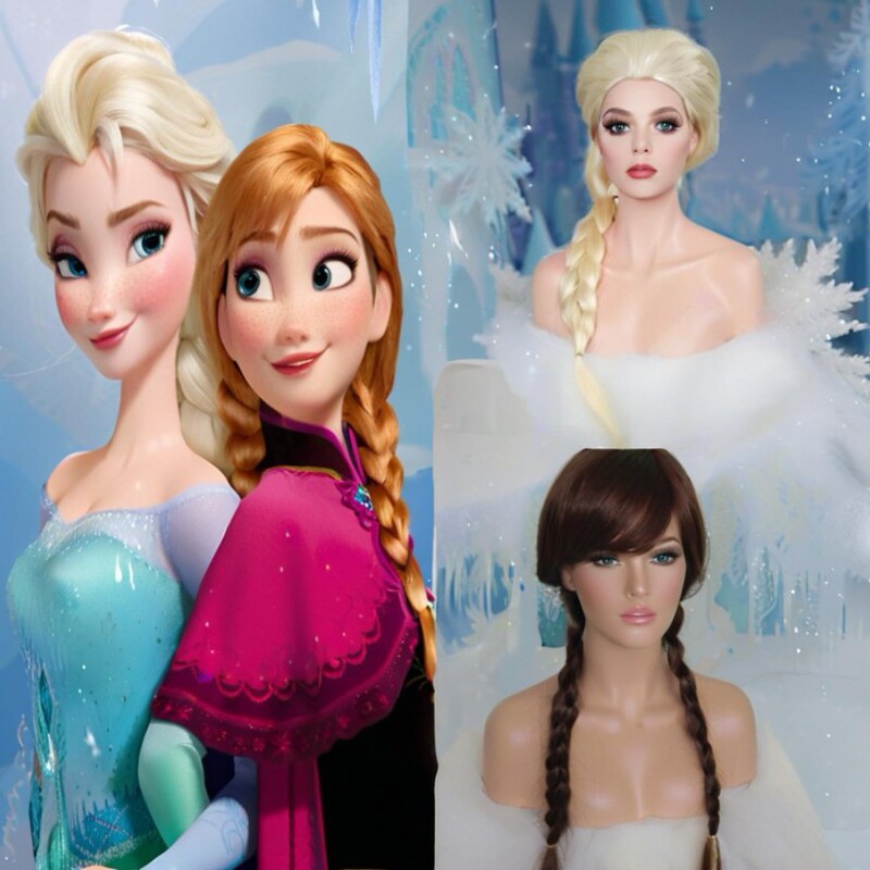 Frozen Anime COS Women Wig Aisha Elsa Anime cosplay Shape Twist Braid