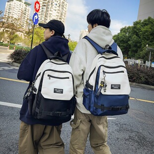 Schoolbag Women's Japanese Ins College Style Junior Senior high school All-match Contrast Color Backpack Niche Design Student Class Backpack