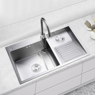 Wholesale Balcony 304 Stainless Steel Laundry Sink with Washboard Integrated Large Handmade Single Sink Thickeneded under Counter