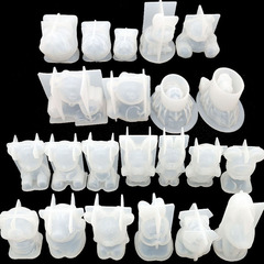 Diy手作りユニコーン滴ゴムシリコン金型3dアロマ立体幾何学熊ニホンジカ樹脂振り子砥石