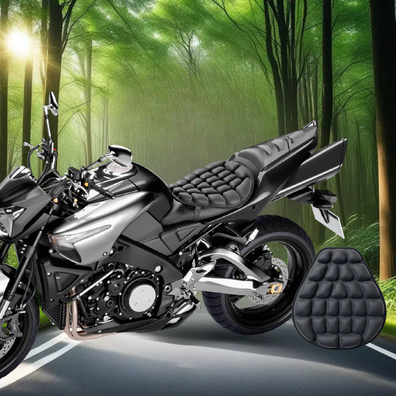Electric Vehicle Seat Cushion Cover Motorcycle Airbag Cushion Outdoor Riding Shock-Absorbing Airbag Cushion Cover Inflatable Saddle