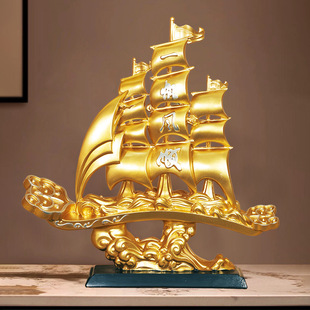 Yihe New Chinoiserie Smooth Sailing Ornaments Office Living Room Tv Cabinet Entrance Wine Cabinet Decoration Opening