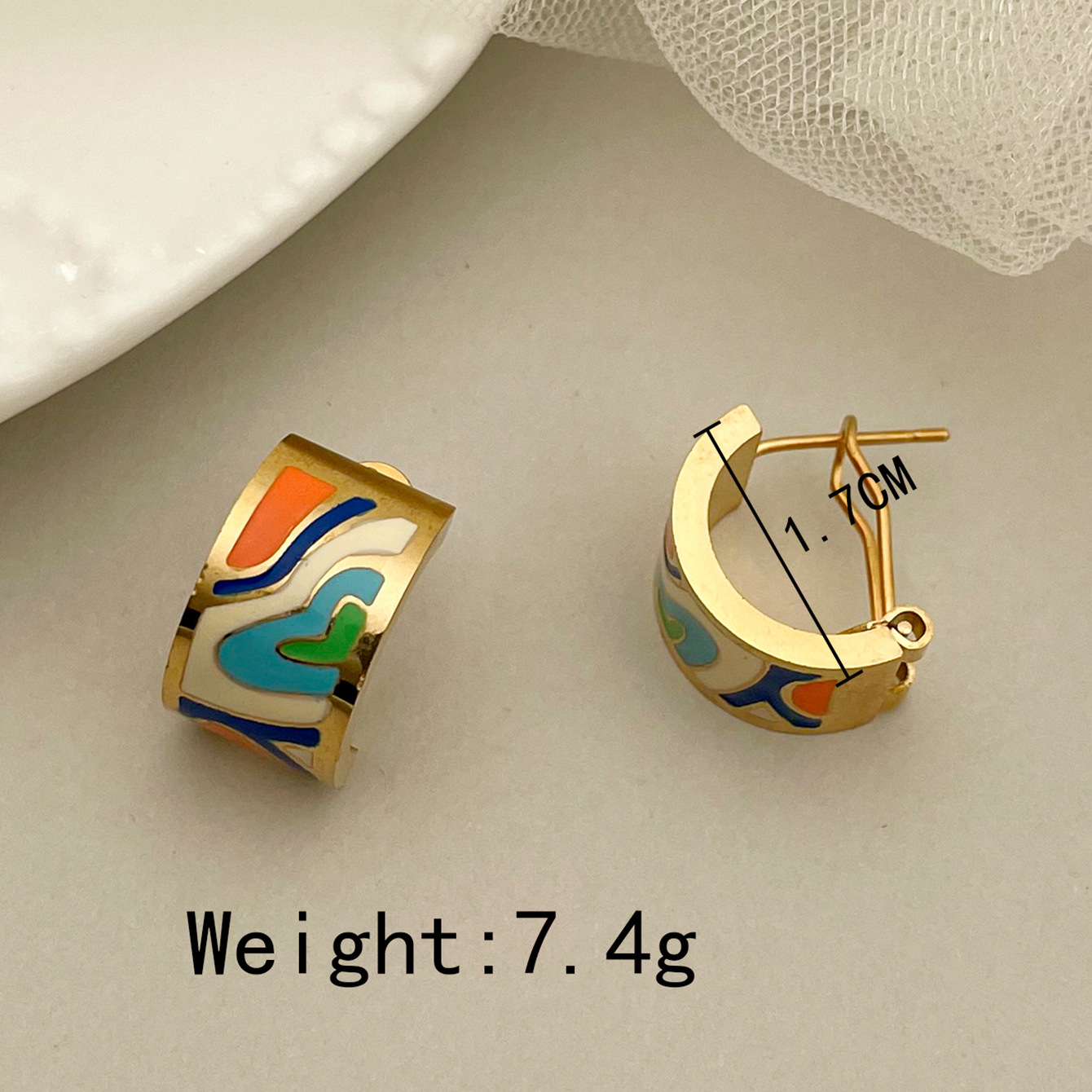 Retro Geometric Stainless Steel Plating Earrings 1 Pair