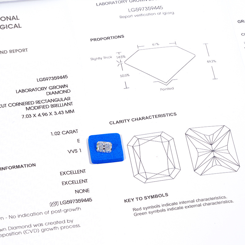 22g Weight Diamonds Classification 1 Piece Quantity Holiday, Daily Occasion Geometric Pattern Women's Gender Simple Style, Classic Style Style IGI Diamond Wholesale Laboratory Hphtcvd Henan Artificial Diamond Cultivation Diamond Factory D Color Perfect Circle Artificial Diamond 3