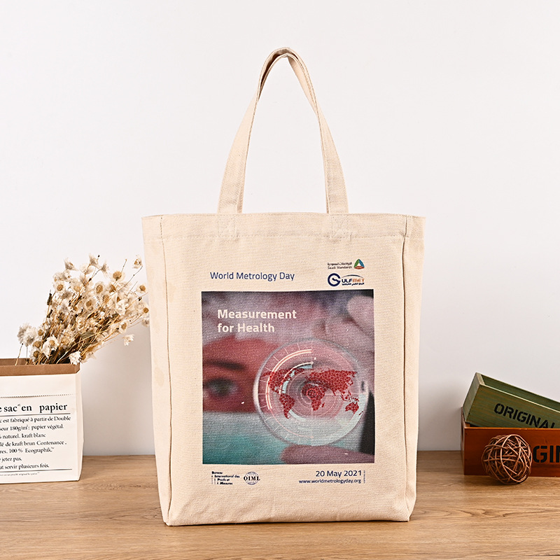 百褶包装帆布袋 简约款购物袋 手提帆布包印花棉布袋可订货