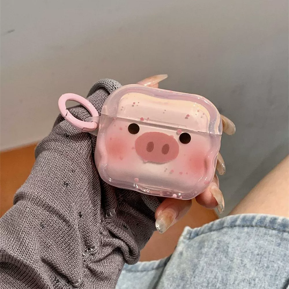 Splash Ink Blush Pig Suitable for AirPods Pro2 Apple Bluetooth Wireless Headphone Cover Soft 1/2/3 Generation Cute and Soft