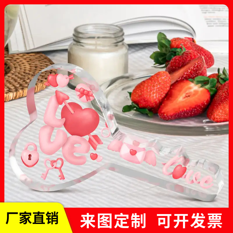 亚马逊新品2025透明钥匙亚克力工艺品TEMU爆款装饰送朋友礼物摆件