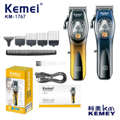 新型KM-1767科美理髪器電気剃髪USBハイパワー理髪バリカン専用電気クリッパー