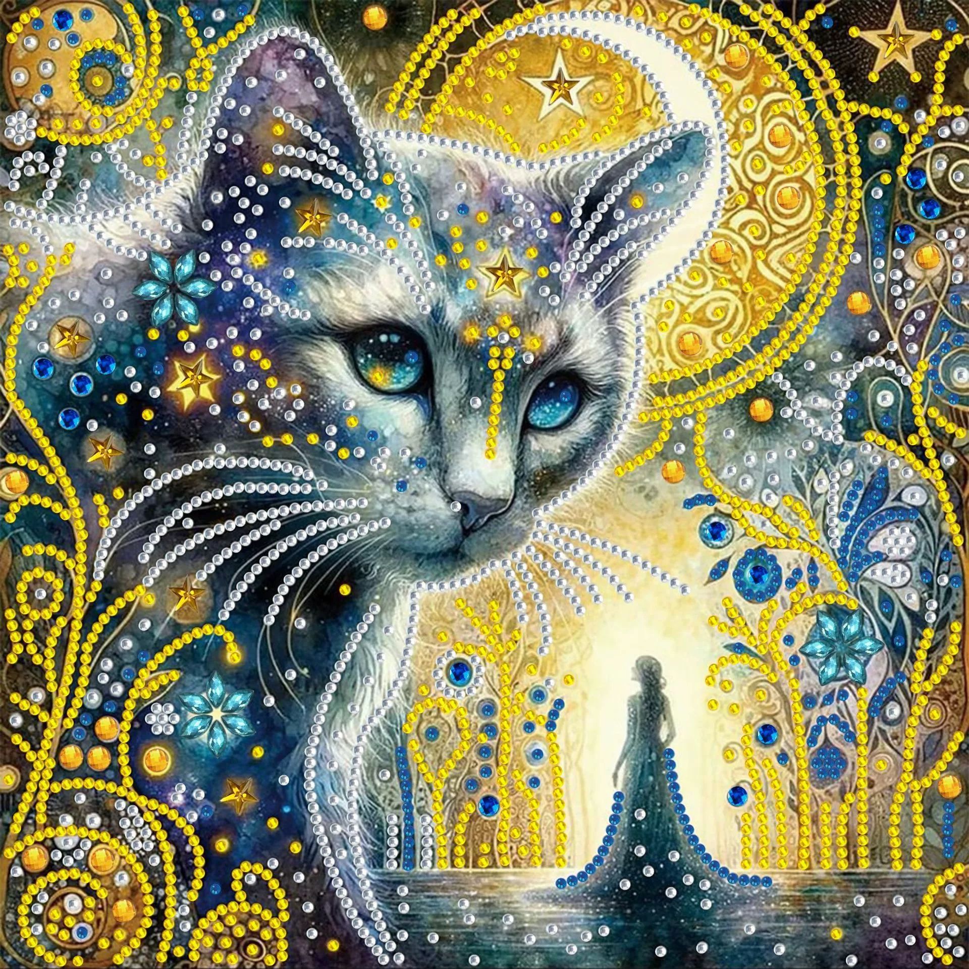 Pintura de Diamantes 5D con Forma Irregular de Princesa de Fantasía, Pintura de Diamantes DIY, Pintura de Diamantes con Puntos de Cristal, 30×30