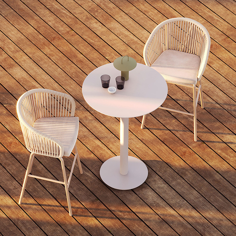 Mesa y silla al aire libre patio balcón protección solar impermeable ocio silla de caña muebles jardín al aire libre terraza mesa y silla de caña combinación