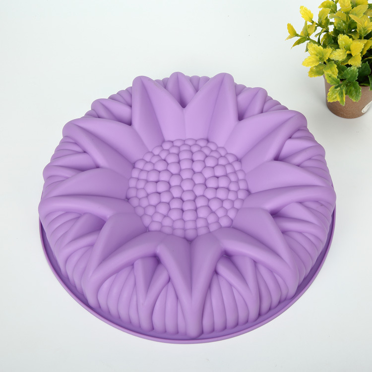 Food-Grade Silicone Cake Mold Double-Eared Sunflower Baking Pan DIY Silicone Baking Tools Factory Direct Sales