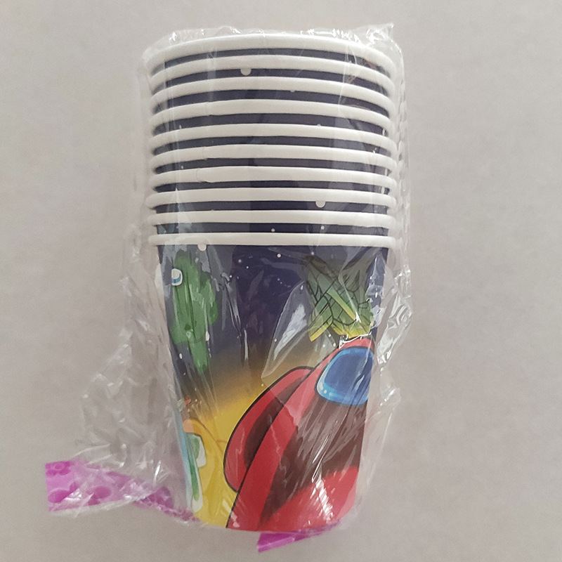 Espacio Hombre Lobo matar ammongus partido decoración suministros juego fiesta de cumpleaños de los niños vajilla traje Placa de papel de fábrica