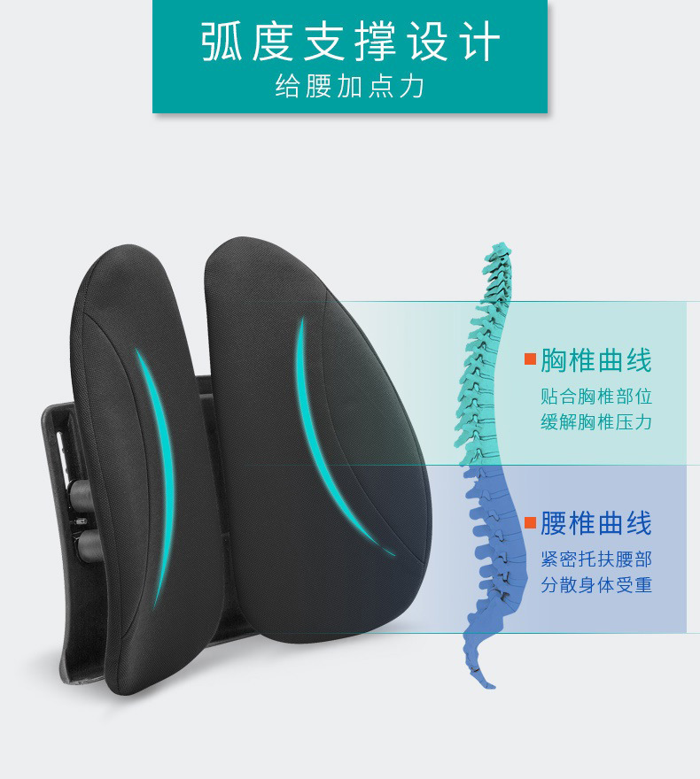 Ergonomic Lumbar Support Cushion for Office Long Sitting, Breathable Waist Support Back Cushion, Driving Lumbar Cushion